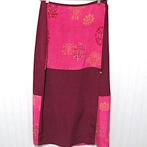 Purple&Pink Silk Wrap Skirt, Size PM